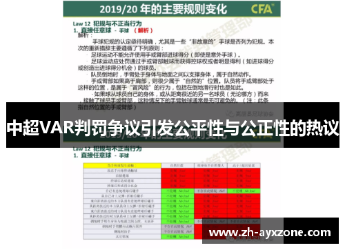 中超VAR判罚争议引发公平性与公正性的热议